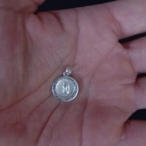 Medalla zirconia plata .925