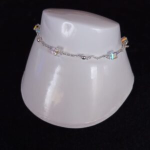 Pulsera delgada zirconia plata .925