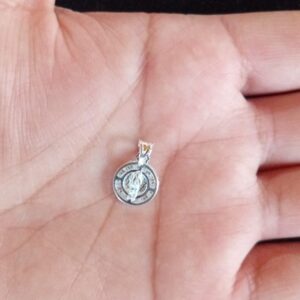 Medalla zirconia plata .925
