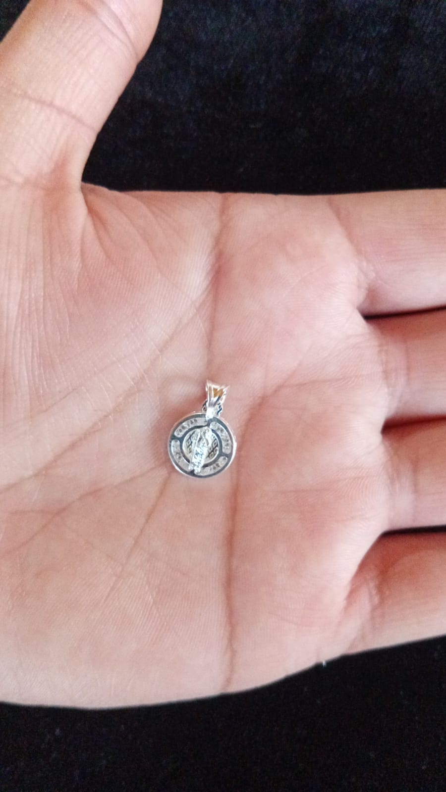 Medalla zirconia plata .925