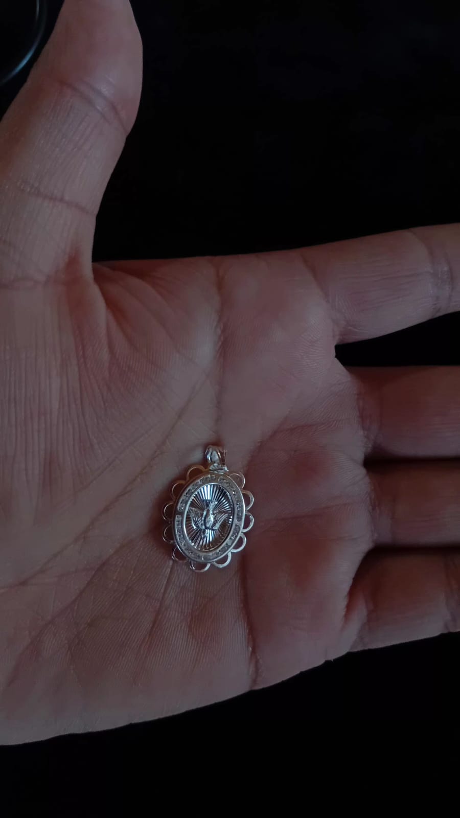Medalla zirconia plata .925