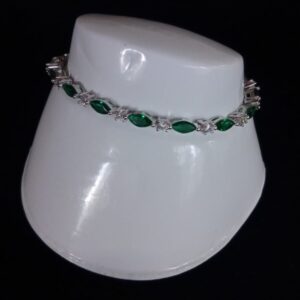 Pulsera delgada zirconia plata .925