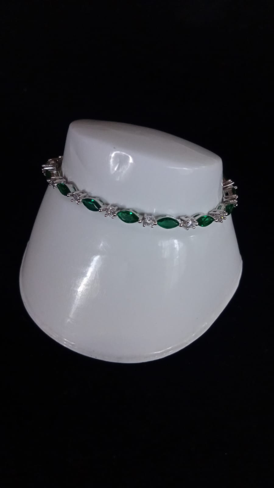 Pulsera delgada zirconia plata .925