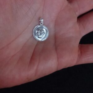 Medalla zirconia plata .925