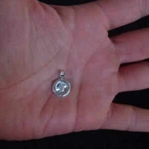 Medalla zirconia plata .925