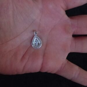 Medalla zirconia plata .925