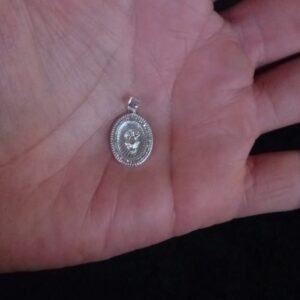 Medalla zirconia plata .925