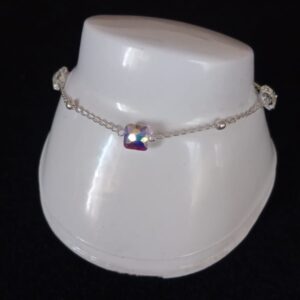 Pulsera delgada zirconia plata .925