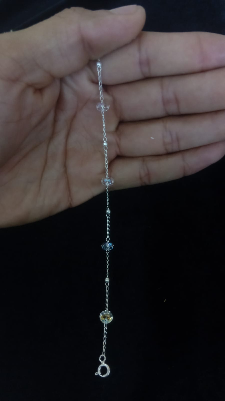 Pulsera delgada zirconia plata .925