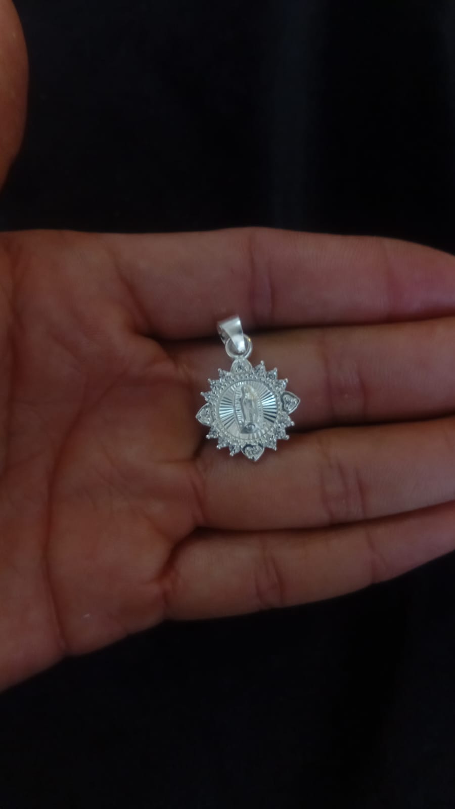 Medalla zirconia plata .925