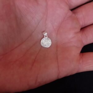 Medalla zirconia plata .925