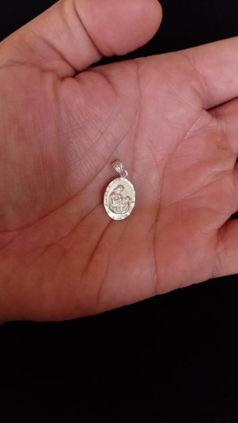 Medalla zirconia plata .925