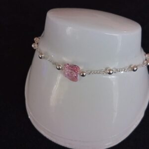 Pulsera delgada zirconia plata .925