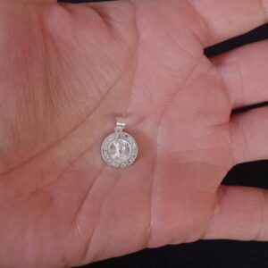 Medalla zirconia plata .925