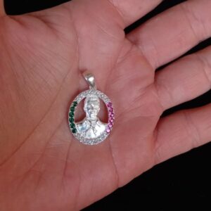 Medalla zirconia plata .925