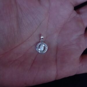 Medalla zirconia plata .925
