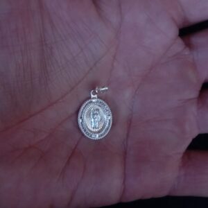 Medalla zirconia plata .925