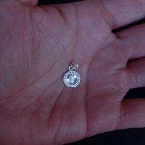 Medalla zirconia plata .925