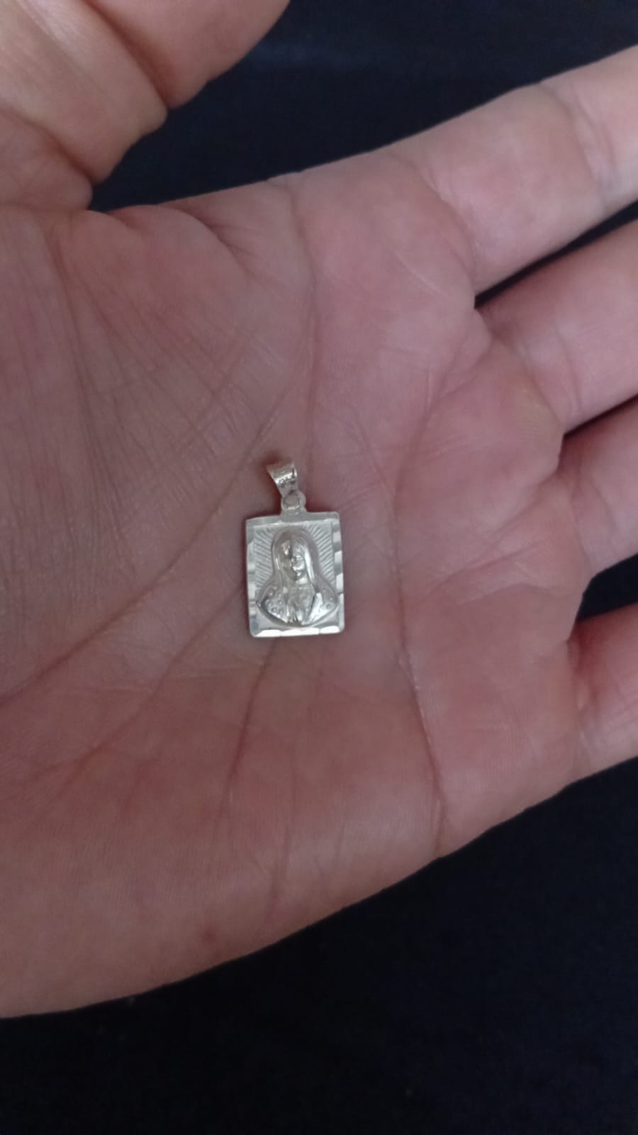 Medalla zirconia plata .925