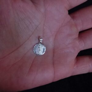 Medalla zirconia plata .925