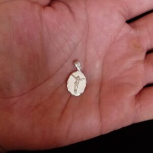 Medalla zirconia plata .925