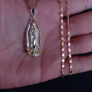 Medalla zirconia oro laminado