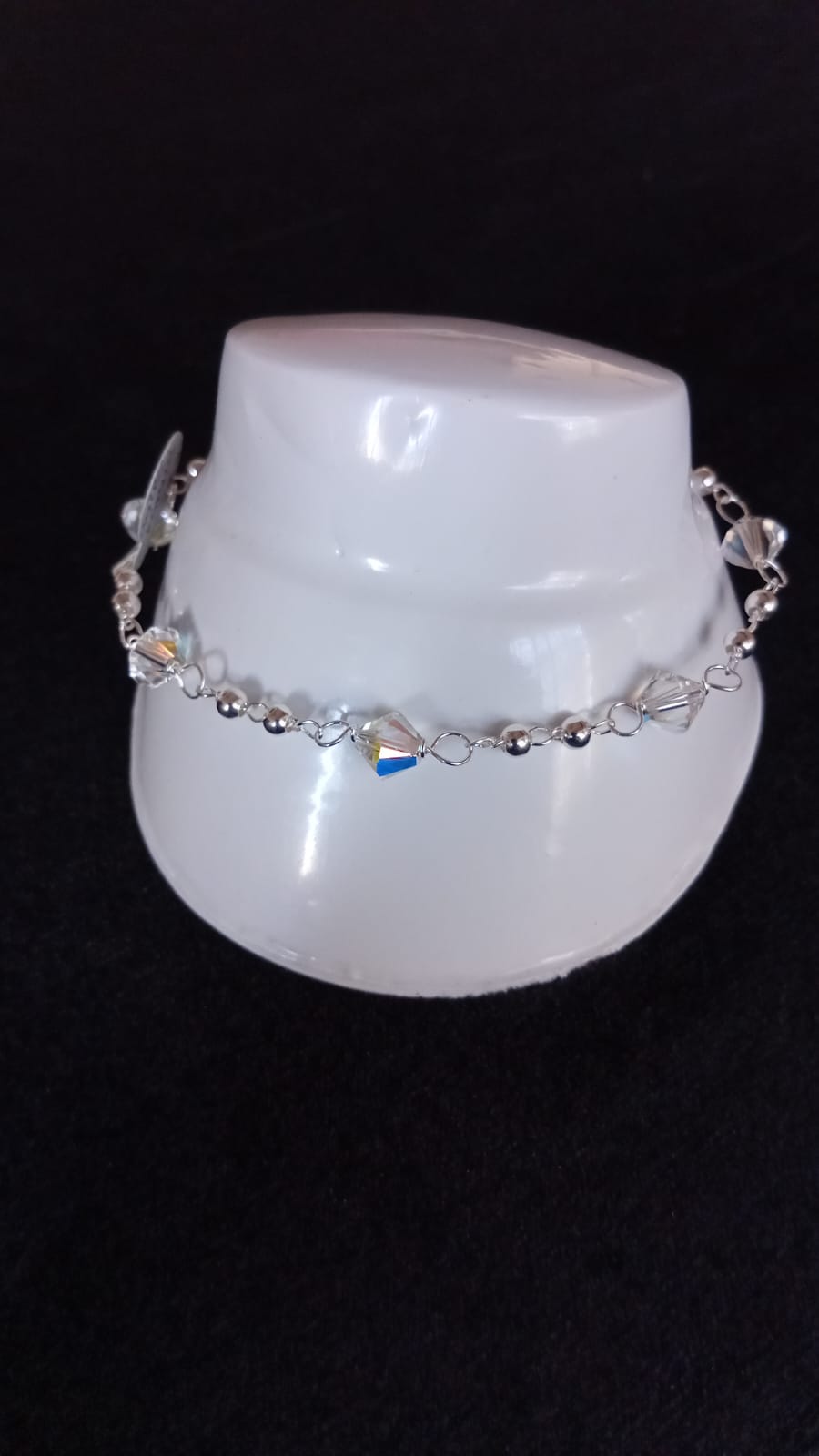 Pulsera delgada zirconia plata .925