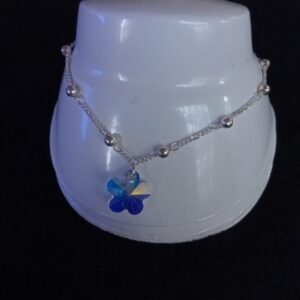 Pulsera delgada zirconia plata .925