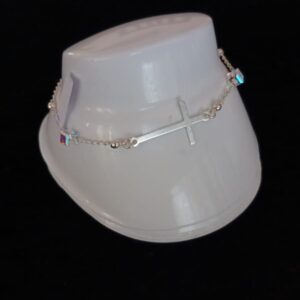 Pulsera delgada zirconia plata .925