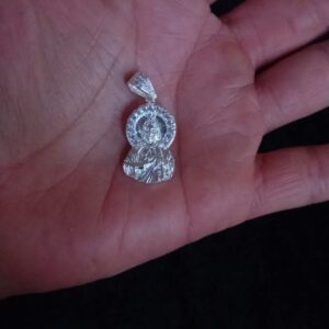 Medalla zirconia plata .925